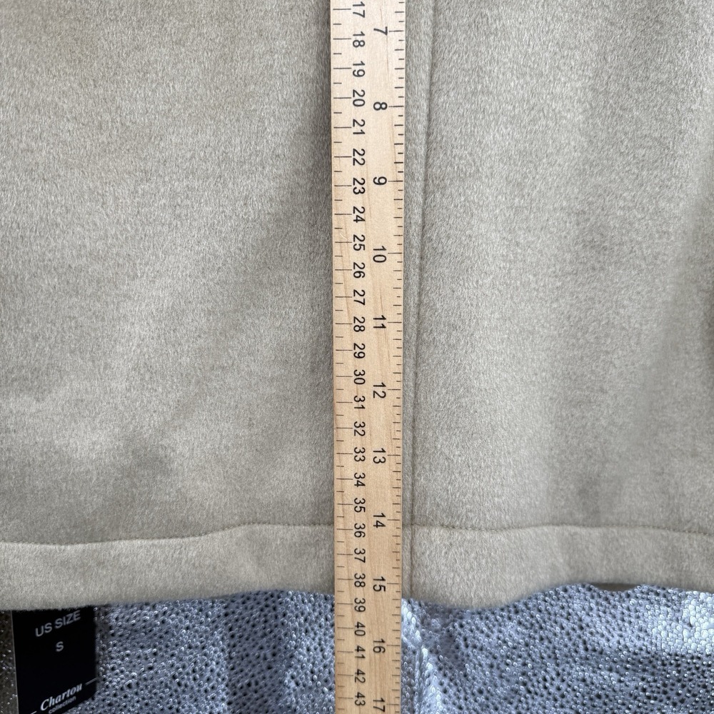 Chartou Cropped Jacket Sz S Beige Button Front Lined NWT Perfect Over Dresses - Picture 8 of 10